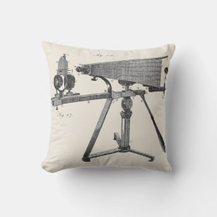 18th Century Microscope Antique Science INSTRUMENT Cushion