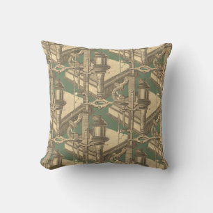 18th Century Microscope Antique Science INSTRUMENT Cushion