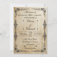 18th century parchment - Wedding invitation
