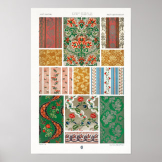 18th Century pattern by Albert Racinet Poster