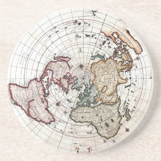 18'th Century Polar Map Coaster (Front)