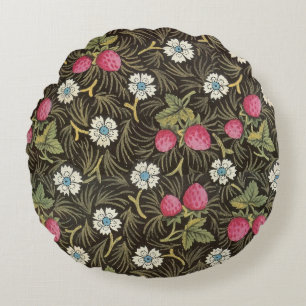 18th Century Textile Strawberry Round Cushion