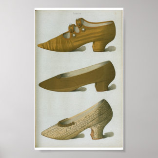 18th Century Victorian Fashion Shoe Plate X VI Poster