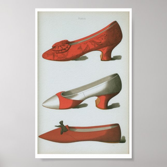 18th Century Victorian Fashion Shoe Plate XX  Art Poster (Front)