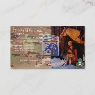 18th CORP Chaplain Business Card GW Praying