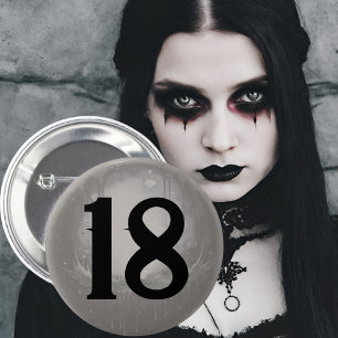 18th Goth Birthday age badge Gothic grunge dark
