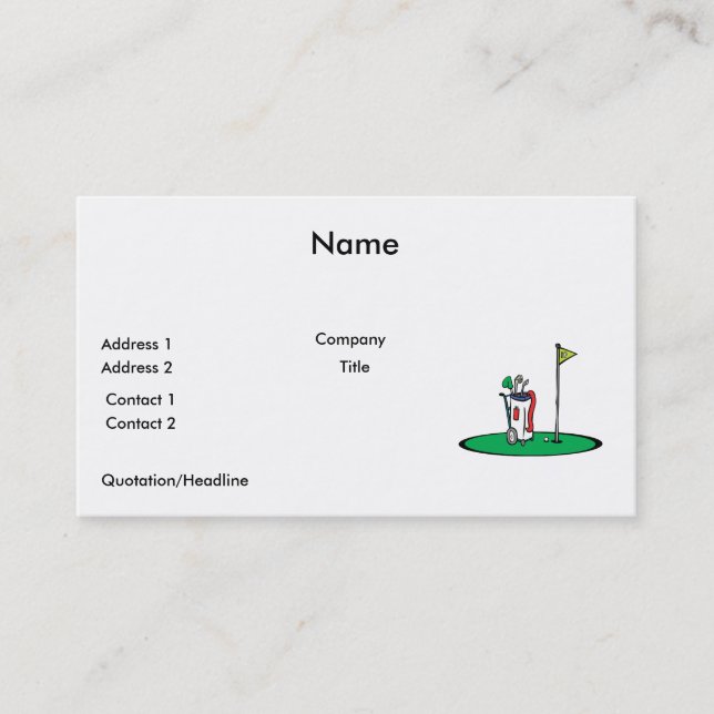 18th hole golf graphic business card (Front)