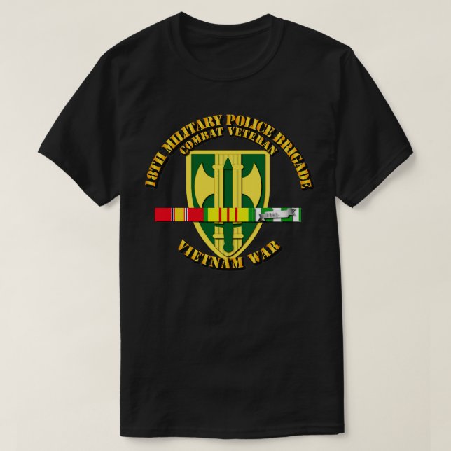 18th MP Bde Vietnamw SVC Ribbons T-Shirt (Design Front)