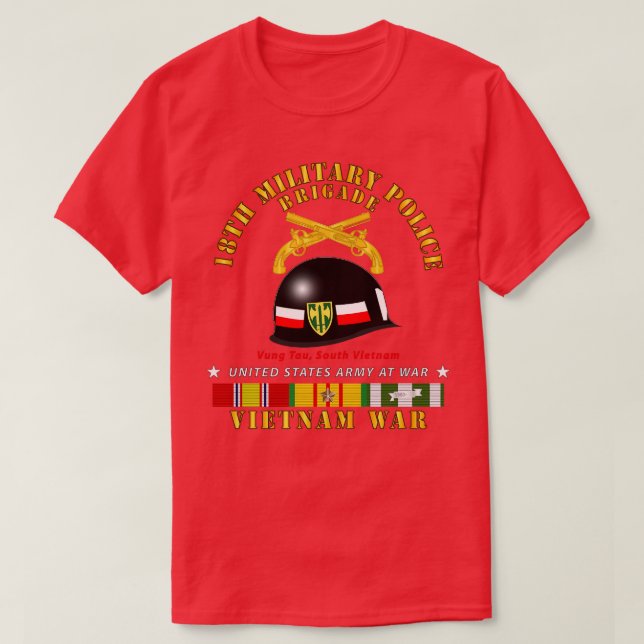18th MP Brigade Helmet Vietnam w SVC T-Shirt (Design Front)