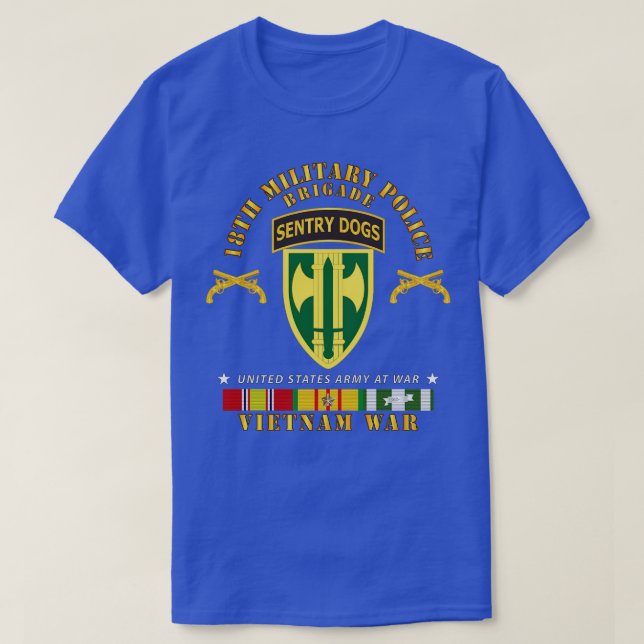 18th MP Brigade Sentry Dogs Tab Vietnam w VN SVC T-Shirt (Design Front)