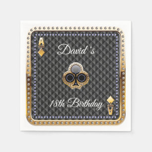 18th Poker Playing Card Casino Birthday Napkins