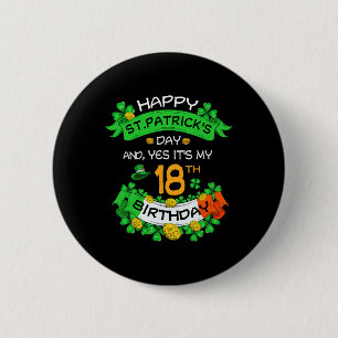 18th St Patricks Day Birthday Gifts Boys Girls Wom 6 Cm Round Badge
