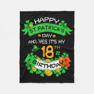 18th St Patricks Day Birthday Gifts Boys Girls Wom Fleece Blanket