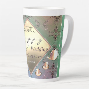 18th Wedding Anniversary Acquamarine Latte Mug