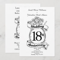 18th Wedding Anniversary Black and White Roses