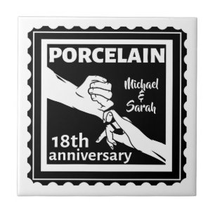18th wedding anniversary porcelain traditional ceramic tile