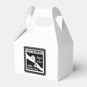 18th wedding anniversary porcelain traditional favour box