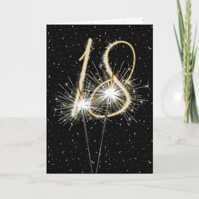 18th wedding anniversary sparklers card (Front)