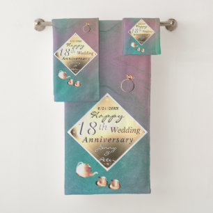 18th Wedding Anniversary Towel