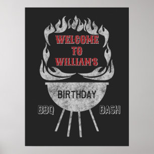18x24 BBQ Birthday Party Welcome Sign & Poster