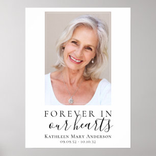 18x24 Forever in Our Hearts Photo Funeral Welcome  Poster