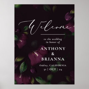 18x24 inch Moody Purple Boom wedding welcome  Poster