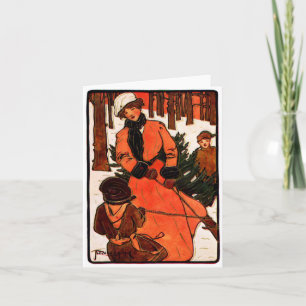 1900 Art Nouveau Christmas Holiday Card