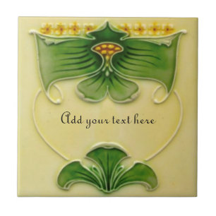 1900 Art Nouveau Repro Floral Tile to Personalise