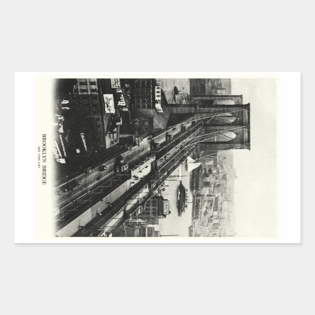 1900 Brooklyn Bridge Rectangular Sticker (Front)