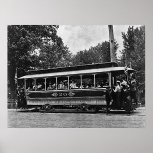 1900 Columbia Railway Trolley Poster