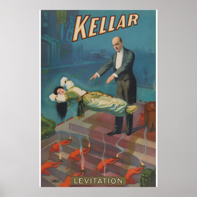 1900 “Kellar” Vintage Style Levitation Magic Poster (Front)