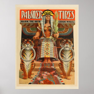 1900 Vintage Bicycle Palmer Tires Ad Art Print