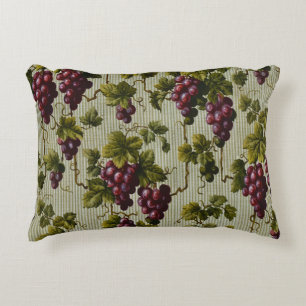 1900 Vintage Grapes Fruit Botanical Design Decorative Cushion
