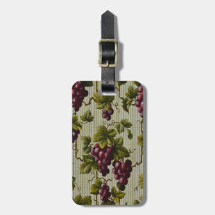 1900 Vintage Grapes Fruit Botanical Design Luggage Tag