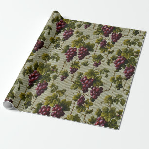 1900 Vintage Grapes Fruit Botanical Design Wrapping Paper
