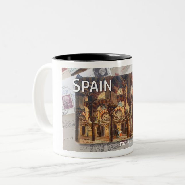1900s CORDOBA, SPAIN TOURIST POSTCARD  Two-Tone Coffee Mug (Front Left)