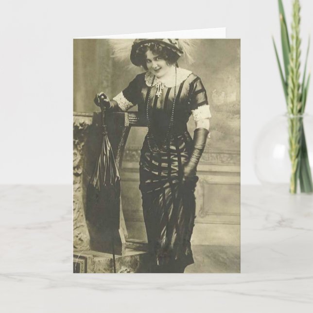 1900's fancy woman greeting card (Front)