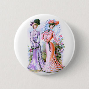 1900s Fashion Dresses 6 Cm Round Badge