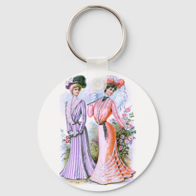 1900s Fashion Dresses Key Ring (Front)