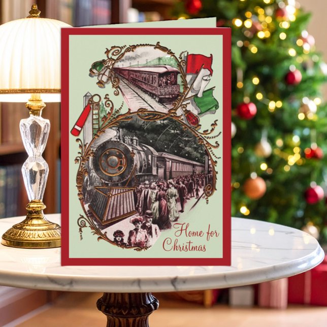 1900s Home for Christmas Train Holiday Card (Creator Uploaded)