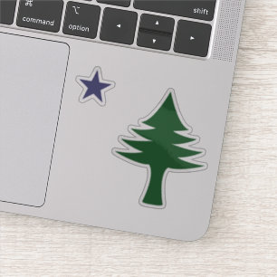 1901 Maine Flag Clear Sticker Set