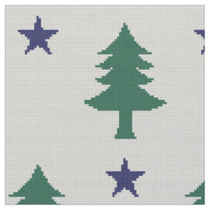 1901 Maine Flag Faux Cross Stitch Fabric