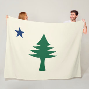 1901 Maine Flag Fleece Blanket