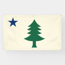 1901 Maine Flag Outdoor Banner