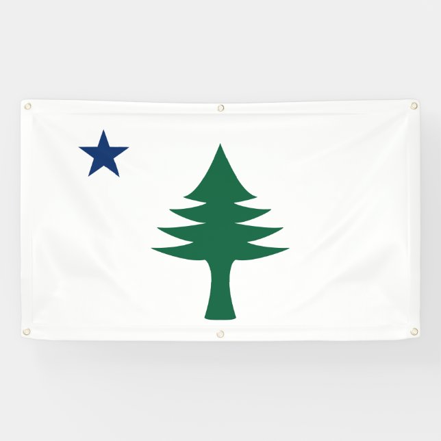 1901 Maine Flag Outdoor Banner (Horizontal)