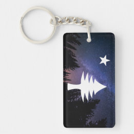 1901 Maine Flag - Starry Night Edition Key Ring