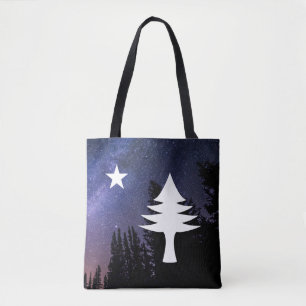 1901 Maine Flag - Starry Night Edition Tote Bag