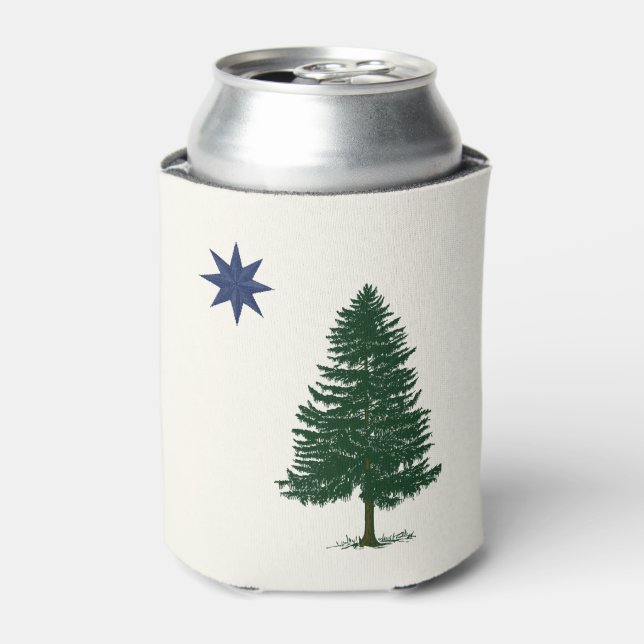 1901 Maine Flag - Vintage Style Can Cooler (Can Front)