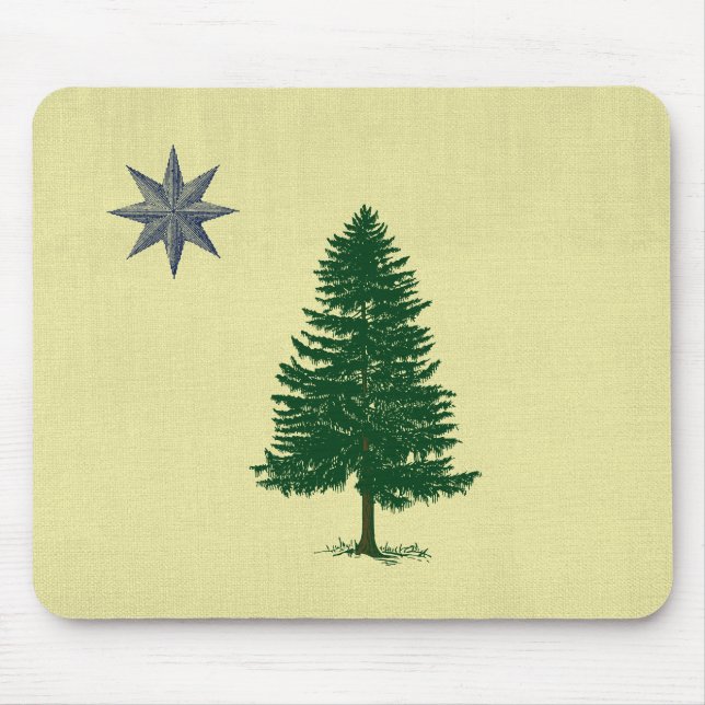 1901 Maine Flag - Vintage Style Mouse Pad (Front)