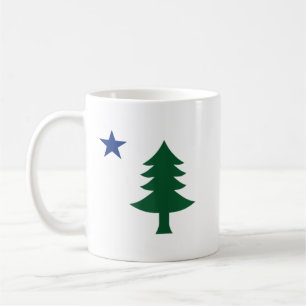 1901 Old First Flag of Maine Pine Tree and Star Ta Coffee Mug